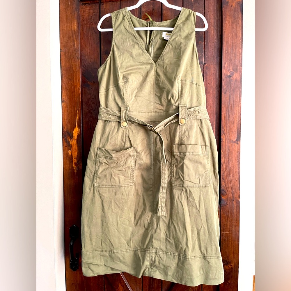 Maeve by Anthropologie Army green Oona utility dress size 16